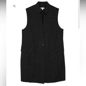 Eileen Fisher Black & White Long Vest Size Large